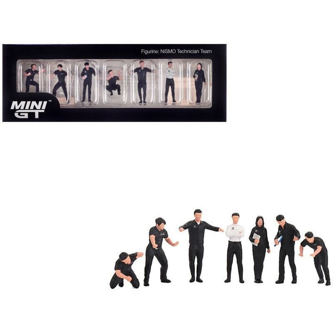 "NISMO Technician Team" 7 Piece Figure Set for 1/64 Scale Models by Mini GT-Mini GT-ModelCars.com