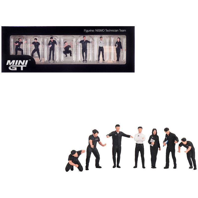 "NISMO Technician Team" 7 Piece Figure Set for 1/64 Scale Models by Mini GT - Mini GT - ModelCars.com