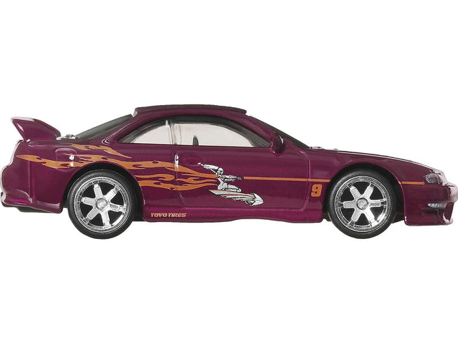 Nissan 240SX (S14) RHD (Right Hand Drive) Maroon with Graphics "The Fast and the Furious" (2001) Movie "Fast & Furious" Series Diecast Model Car by Hot Wheels-Hotwheels-ModelCars.com