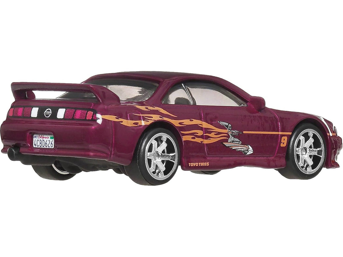 Nissan 240SX (S14) RHD (Right Hand Drive) Maroon with Graphics "The Fast and the Furious" (2001) Movie "Fast & Furious" Series Diecast Model Car by Hot Wheels-Hotwheels-ModelCars.com