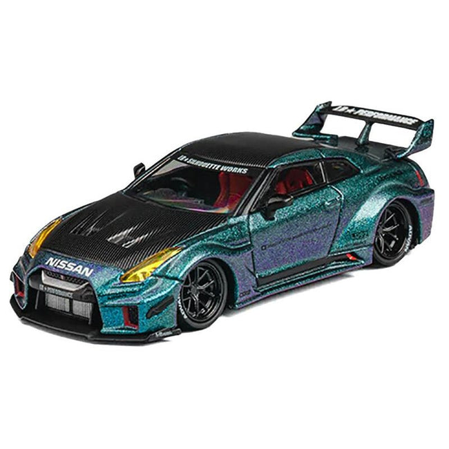Nissan 35GT - RR "LB - Silhouette Works GT" RHD (Right Hand Drive) Magic Purple Metallic with Extra Wheels 1/64 Diecast Model Car by CM Model - CM Models - ModelCars.com