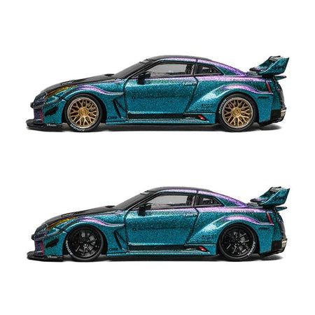Nissan 35GT - RR "LB - Silhouette Works GT" RHD (Right Hand Drive) Magic Purple Metallic with Extra Wheels 1/64 Diecast Model Car by CM Model - CM Models - ModelCars.com