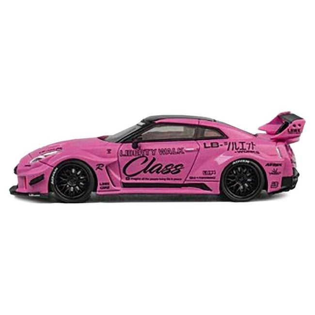 Nissan 35GT - RR "LB - Silhouette Works GT" RHD (Right Hand Drive) Pink with Black Top and Extra Wheels 1/64 Diecast Model Car by CM Models - CM Models - ModelCars.com