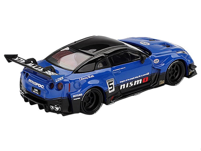 Nissan 35GT-RR Ver.2 "LB-Silhouette Works GT" #5 Blue with Black Top Limited Edition 1/64 Diecast Model Car by Mini GT-Mini GT-ModelCars.com