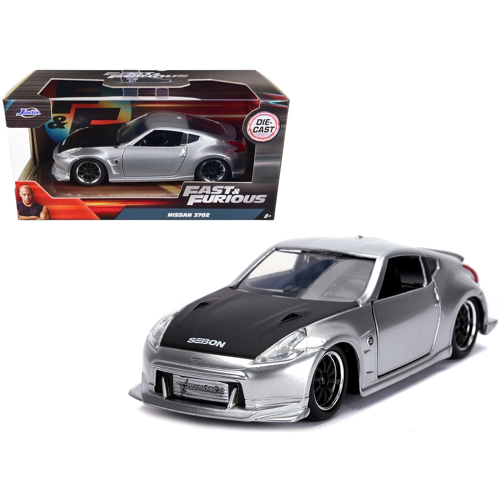 Nissan 370Z Silver with Black Hood "Fast & Furious" Series 1/32 Diecast Model Car by Jada - Jada - ModelCars.com