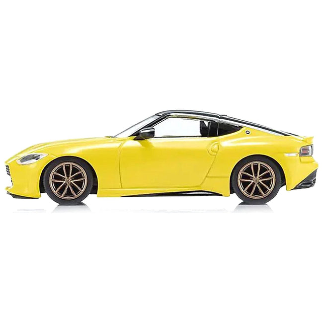 Nissan Fairlady Z RHD (Right Hand Drive) Ikazuchi Yellow with Black Top with Mini Book No.13 1/64 Diecast Model Car by Kyosho-Kyosho-ModelCars.com