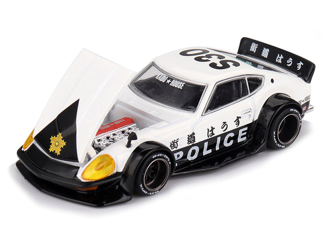 Nissan Fairlady Z RHD (Right Hand Drive) "Kaido GT Police" Black and White (Designed by Jun Imai) "Kaido House" 1/64 Diecast Model Car by Mini GT-Mini GT-ModelCars.com