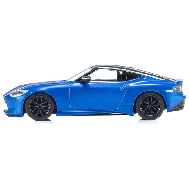 Nissan Fairlady Z RHD (Right Hand Drive) Seiran Blue with Black Top with Mini Book No.13 1/64 Diecast Model Car by Kyosho-Kyosho-ModelCars.com