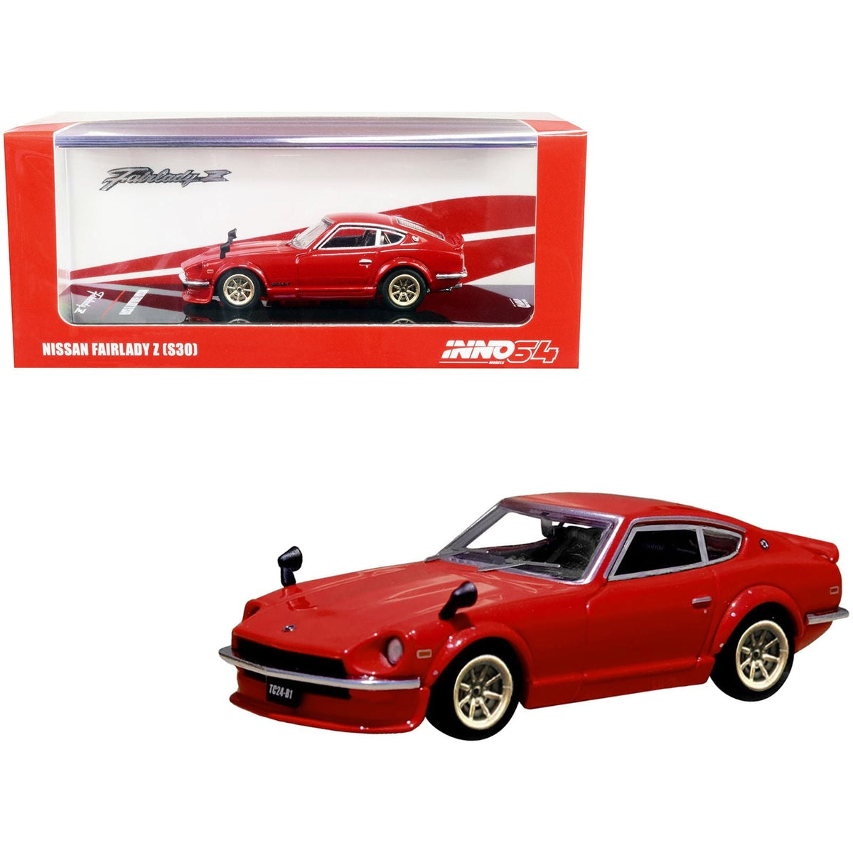 Nissan Fairlady Z (S30) RHD (Right Hand Drive) Red 1/64 Diecast Model Car by Inno Models-Inno Models-ModelCars.com