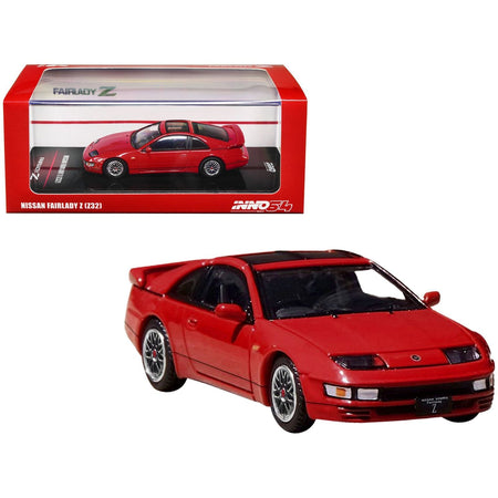 Nissan Fairlady Z (Z32) RHD (Right Hand Drive) Aztec Red with Sunroof and Extra Wheels 1/64 Diecast Model Car by Inno Models-Inno Models-ModelCars.com