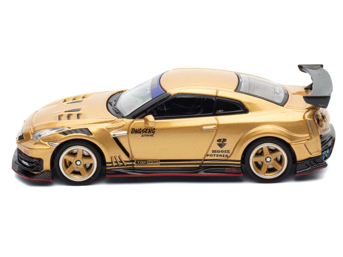 Nissan GT-R (R35) RHD (Right Hand Drive) Yellow with Carbon Hood and Black Top "The Model Car Show Singapore 2025 Event Edition" 1/64 Diecast Model Car by Inno Models-Inno Models-ModelCars.com
