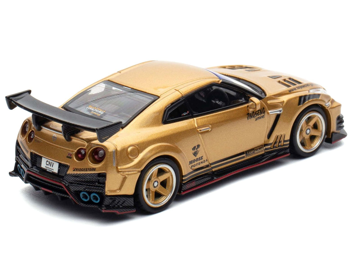 Nissan GT-R (R35) RHD (Right Hand Drive) Yellow with Carbon Hood and Black Top "The Model Car Show Singapore 2025 Event Edition" 1/64 Diecast Model Car by Inno Models-Inno Models-ModelCars.com