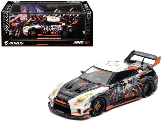 Nissan GT-R (R35) Top Secret RHD (Right Hand Drive) Silver Metallic with Carbon Hood and Top "Tokyo Auto Salon Hong Kong 2025 Event Edition" 1/64 Diecast Model Car by Inno Models-Inno Models-ModelCars.com