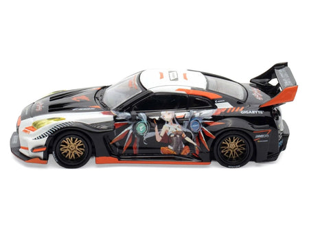 Nissan GT-R (R35) Top Secret RHD (Right Hand Drive) Silver Metallic with Carbon Hood and Top "Tokyo Auto Salon Hong Kong 2025 Event Edition" 1/64 Diecast Model Car by Inno Models-Inno Models-ModelCars.com