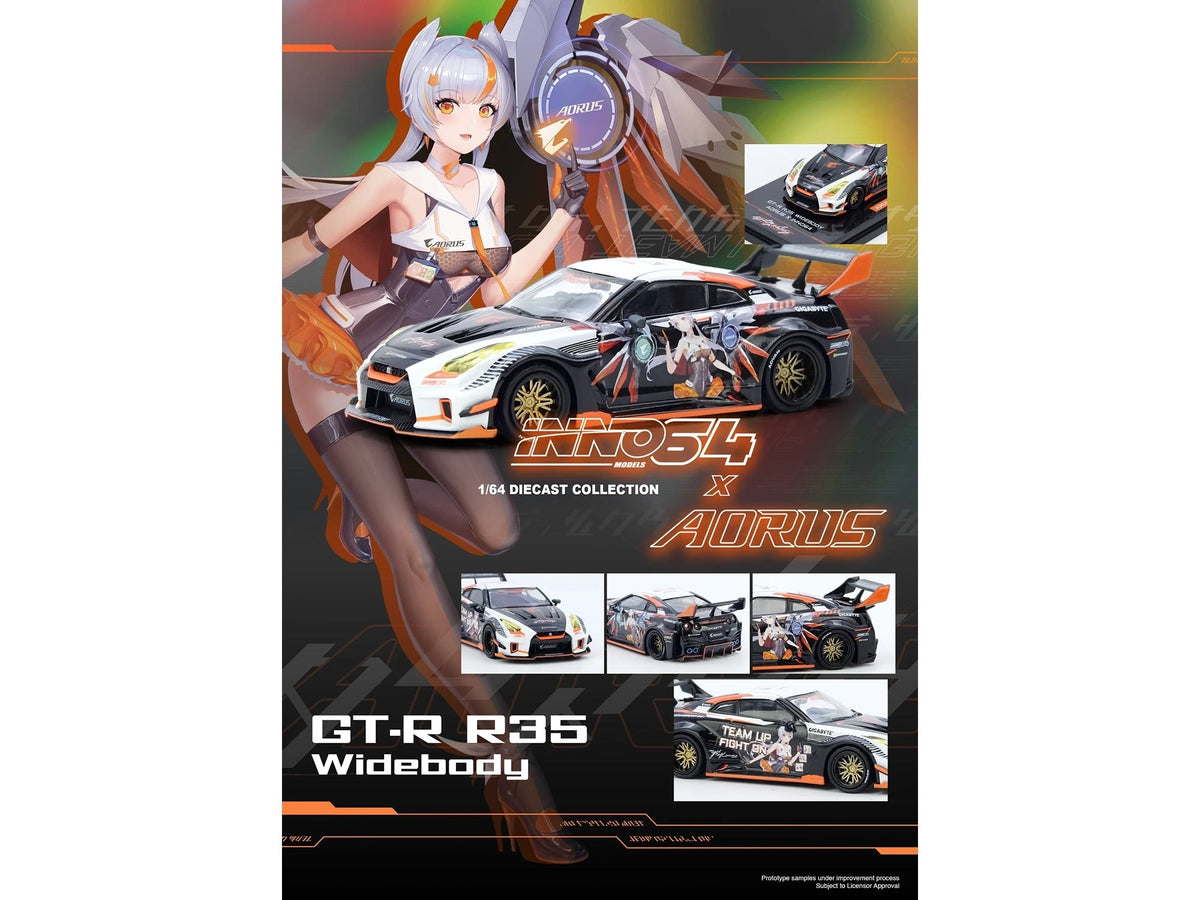 Nissan GT-R (R35) Top Secret RHD (Right Hand Drive) Silver Metallic with Carbon Hood and Top "Tokyo Auto Salon Hong Kong 2025 Event Edition" 1/64 Diecast Model Car by Inno Models-Inno Models-ModelCars.com