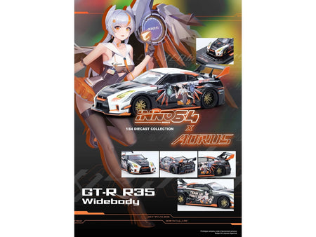 Nissan GT-R (R35) Top Secret RHD (Right Hand Drive) Silver Metallic with Carbon Hood and Top "Tokyo Auto Salon Hong Kong 2025 Event Edition" 1/64 Diecast Model Car by Inno Models-Inno Models-ModelCars.com