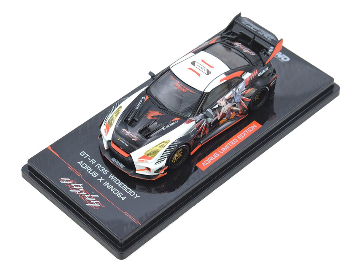 Nissan GT-R (R35) Top Secret RHD (Right Hand Drive) Silver Metallic with Carbon Hood and Top "Tokyo Auto Salon Hong Kong 2025 Event Edition" 1/64 Diecast Model Car by Inno Models-Inno Models-ModelCars.com