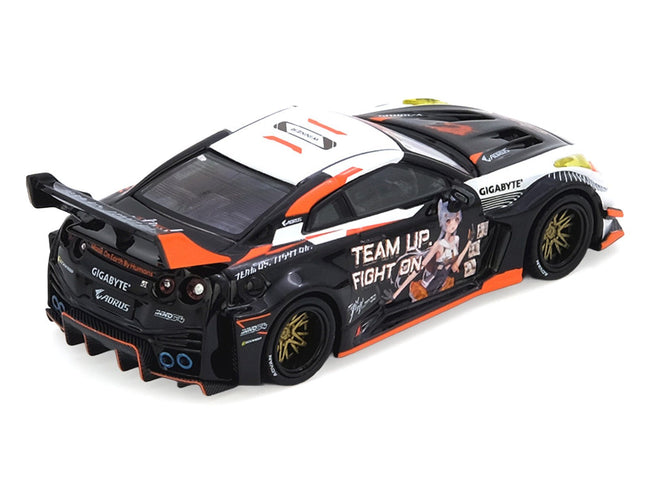 Nissan GT-R (R35) Top Secret RHD (Right Hand Drive) Silver Metallic with Carbon Hood and Top "Tokyo Auto Salon Hong Kong 2025 Event Edition" 1/64 Diecast Model Car by Inno Models-Inno Models-ModelCars.com