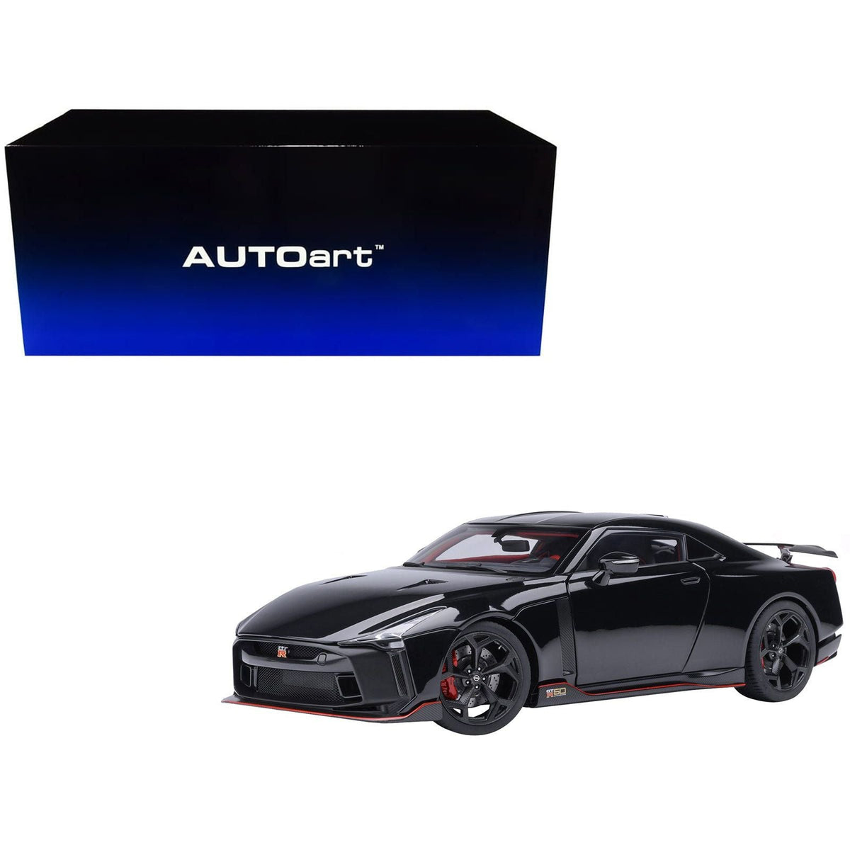 Nissan GT-R50 By ItalDesign Black and Matt Black 1/18 Model Car by Autoart-Autoart-ModelCars.com
