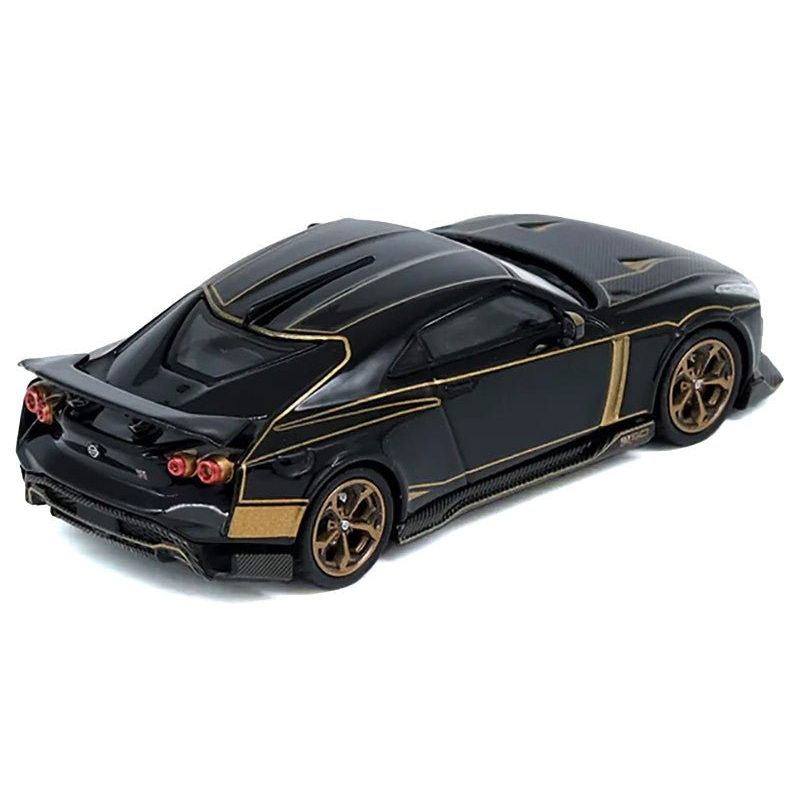 Nissan GT - R50 By ItalDesign Black with Gold Accents and Carbon Hood 1/64 Diecast Model Car by Inno Models - Inno Models - ModelCars.com