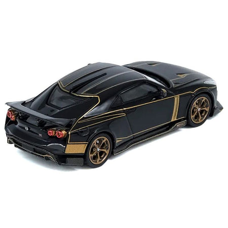 Nissan GT - R50 By ItalDesign Black with Gold Accents and Carbon Hood 1/64 Diecast Model Car by Inno Models - Inno Models - ModelCars.com