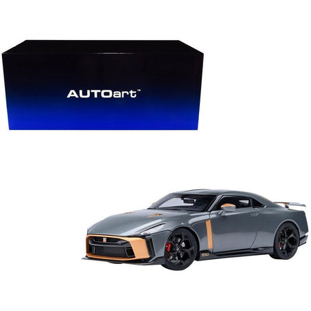 Nissan GT-R50 By ItalDesign "Goodwood Version" Liquid Kinetic Gray Metallic with Gold Accents 1/18 Model Car by Autoart-Autoart-ModelCars.com