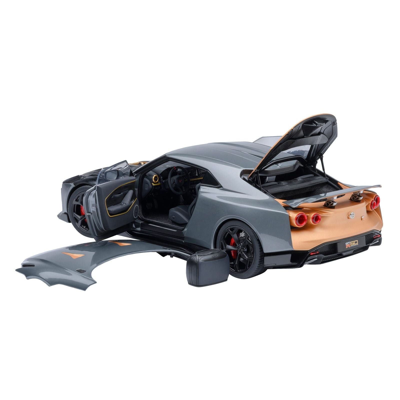 Nissan GT - R50 By ItalDesign "Goodwood Version" Liquid Kinetic Gray Metallic with Gold Accents 1/18 Model Car by Autoart - Autoart - ModelCars.com