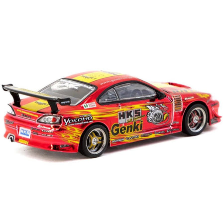 Nissan HKS Hiper Silvia RS-2 RHD (Right Hand Drive) "Tokyo Auto Salon 2025 Special Edition" Red Chrome "Global64" Series 1/64 Diecast Model by Tarmac Works-Tarmac Works-ModelCars.com