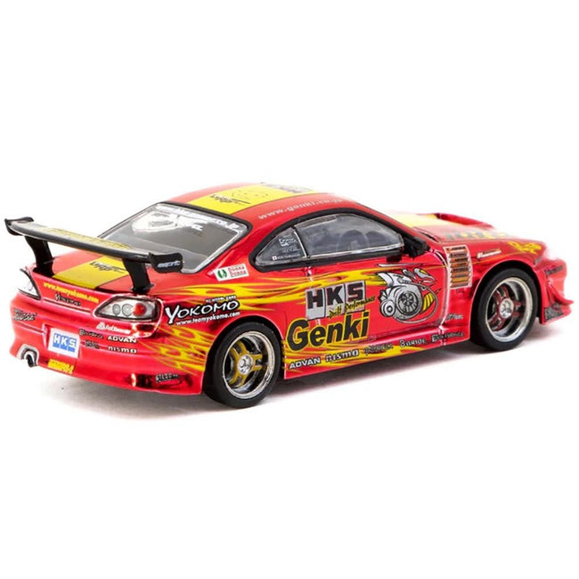 Nissan HKS Hiper Silvia RS-2 RHD (Right Hand Drive) "Tokyo Auto Salon 2025 Special Edition" Red Chrome "Global64" Series 1/64 Diecast Model by Tarmac Works-Tarmac Works-ModelCars.com