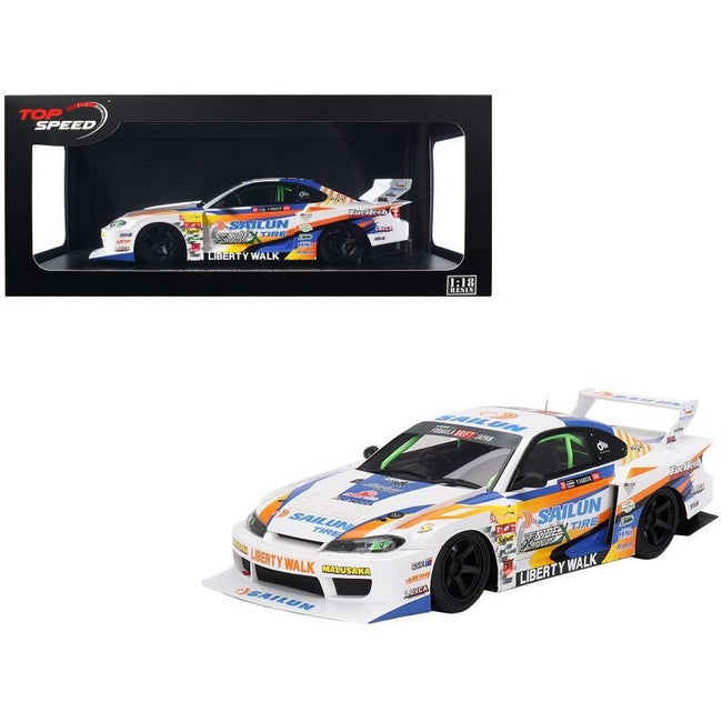 Nissan LB-Super Silhouette S15 SILVIA #555 Yukio Fausto "Formula Drift Japan" (2023) 1/18 Model Car by Top Speed-Top Speed-ModelCars.com