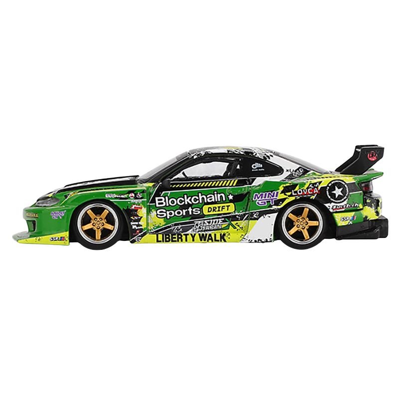 Nissan "LB-Super Silhouette" S15 SILVIA RHD (Right Hand Drive) #555 "V2" Yukio Fausto "Formula Drift Japan" (2024) Limited Edition 1/64 Diecast Model Car by Mini GT-Mini GT-ModelCars.com