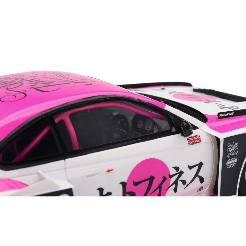 Nissan "LB - Super Silhouette" S15 SILVIA RHD (Right Hand Drive) 99 "Auto Finesse - SEMA 2023" White and Pink 1/18 Model Car by Top Speed - Top Speed - ModelCars.com