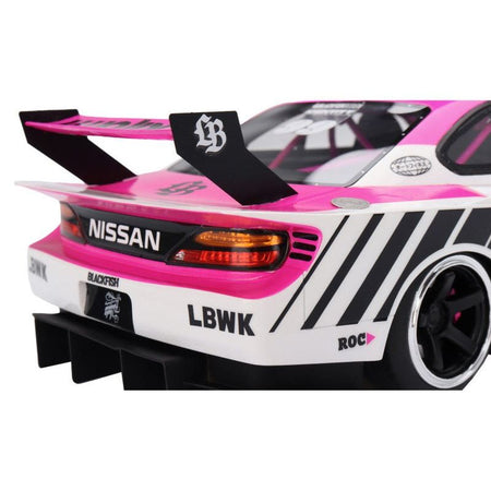 Nissan "LB - Super Silhouette" S15 SILVIA RHD (Right Hand Drive) 99 "Auto Finesse - SEMA 2023" White and Pink 1/18 Model Car by Top Speed - Top Speed - ModelCars.com