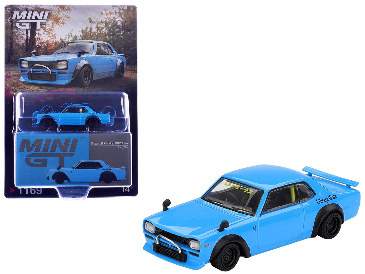 Nissan LB-Works Hakosuka RHD (Right Hand Drive) Baby Blue Limited Edition 1/64 Diecast Model Car by Mini GT-Mini GT-ModelCars.com