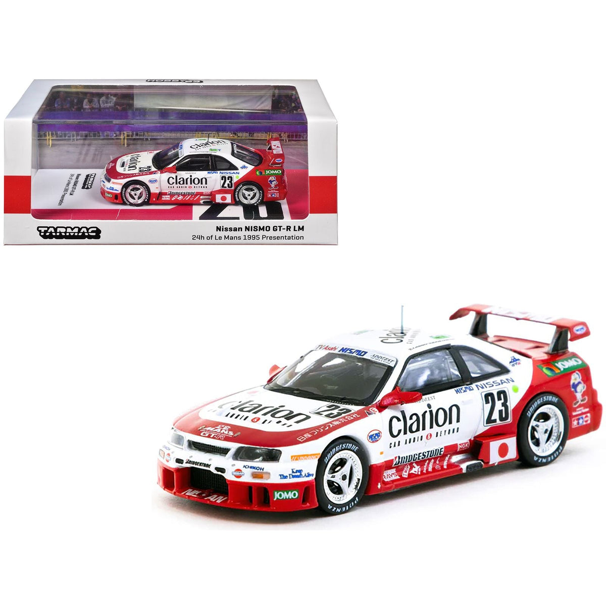 Nissan NISMO GT-R LM #23 Kazuyoshi Hoshino - Toshio Suzuki - Masahiko Kageyama "Presentation" "24 Hours of Le Mans" (1995) "Hobby64" Series 1/64 Diecast Model Car by Tarmac Works-Tarmac Works-ModelCars.com