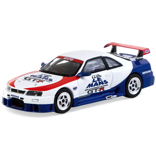 Nissan Nismo GT-R LM RHD (Right Hand Drive) "1995 Launch Version" White with Red and Blue Accents "Hobby64" Series 1/64 Diecast Model Car by Tarmac Works-Tarmac Works-ModelCars.com
