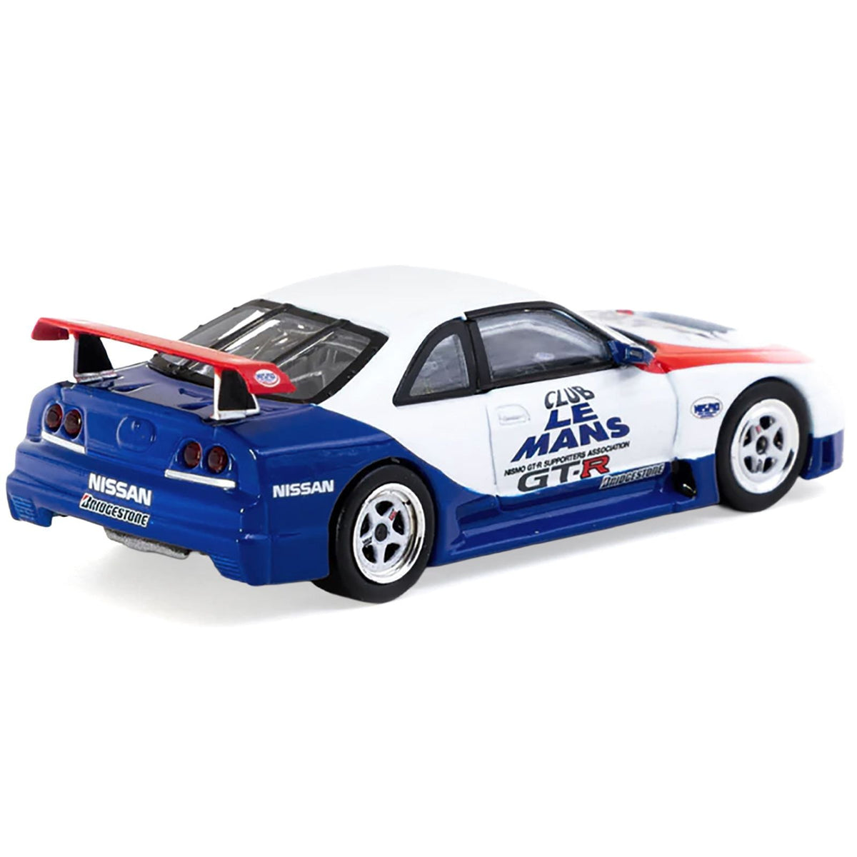 Nissan Nismo GT-R LM RHD (Right Hand Drive) "1995 Launch Version" White with Red and Blue Accents "Hobby64" Series 1/64 Diecast Model Car by Tarmac Works-Tarmac Works-ModelCars.com