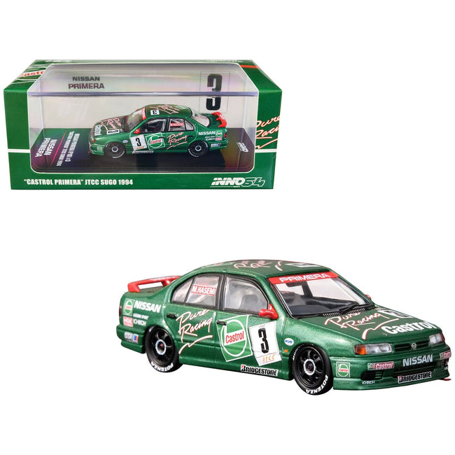 Nissan Primera (P10) RHD (Right Hand Drive) 3 Masahiro Hasemi "Castrol Primera" JTCC (Japanese Touring Car Championship) Sugo (1994) 1/64 Diecast Model Car by Inno Models - Inno Models - ModelCars.com