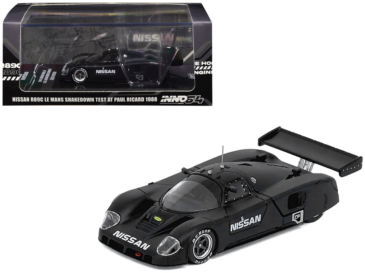 Nissan R89C Matt Black "Le Mans Shakedown Test at Paul Ricard 1988" 1/64 Diecast Model Car by Inno Models-Inno Models-ModelCars.com