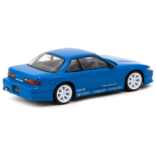 Nissan Silvia (S13) Vertex RHD (Right Hand Drive) Blue Metallic "Toyo Tires" "Global64" Series 1/64 Diecast Model by Tarmac Works-Tarmac Works-ModelCars.com