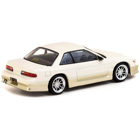 Nissan Silvia (S13) Vertex RHD (Right Hand Drive) White and Gold "Lamley Special Edition" "Global64" Series 1/64 Diecast Model by Tarmac Works - Tarmac Works - ModelCars.com