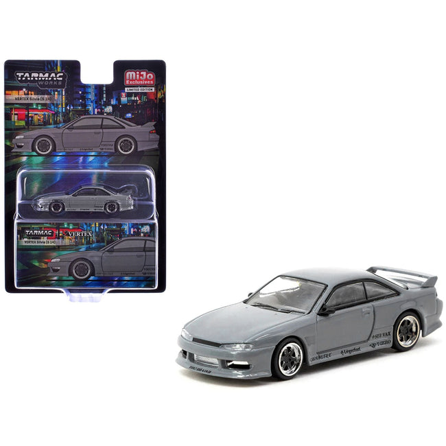 Nissan Silvia (S14) Vertex RHD (Right Hand Drive) Gray "Global64" Series 1/64 Diecast Model by Tarmac Works-Tarmac Works-ModelCars.com