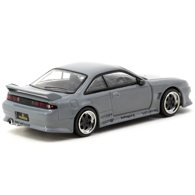 Nissan Silvia (S14) Vertex RHD (Right Hand Drive) Gray "Global64" Series 1/64 Diecast Model by Tarmac Works-Tarmac Works-ModelCars.com