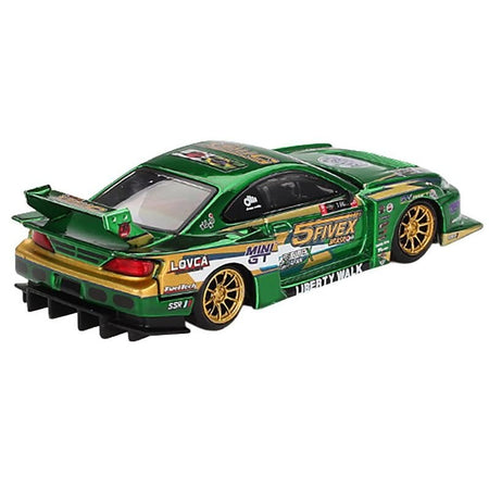 Nissan Silvia (S15) LB-Super Silhouette RHD (Right Hand Drive) "Fausto Racing 2024" Green Metallic Limited Edition 1/64 Diecast Model Car by Mini GT-Mini GT-ModelCars.com