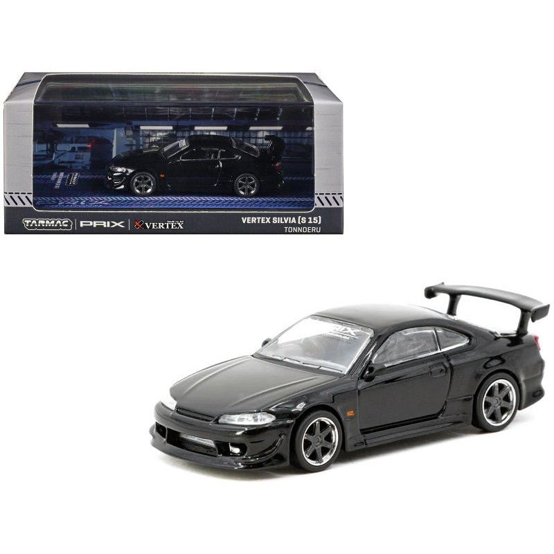 Nissan Silvia (S15) VERTEX RHD (Right Hand Drive) "PRIX-TONNDERU" Black "Global64" Series 1/64 Diecast Model by Tarmac Works-Tarmac Works-ModelCars.com