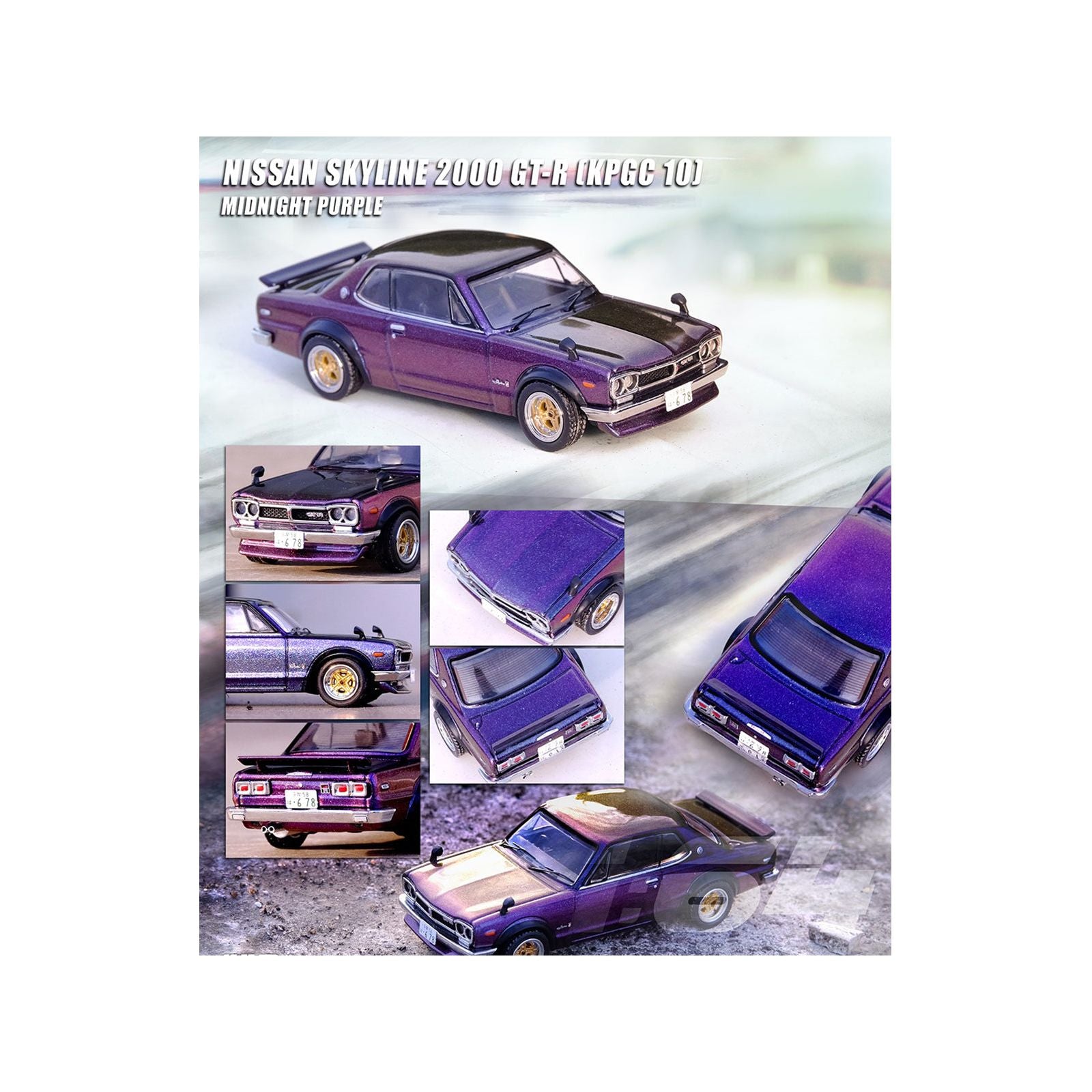 Nissan Skyline 2000 GT - R (KPGC10) RHD (Right Hand Drive) Magic Purple II Metallic 1/64 Diecast Model Car by Inno Models - Inno Models - ModelCars.com
