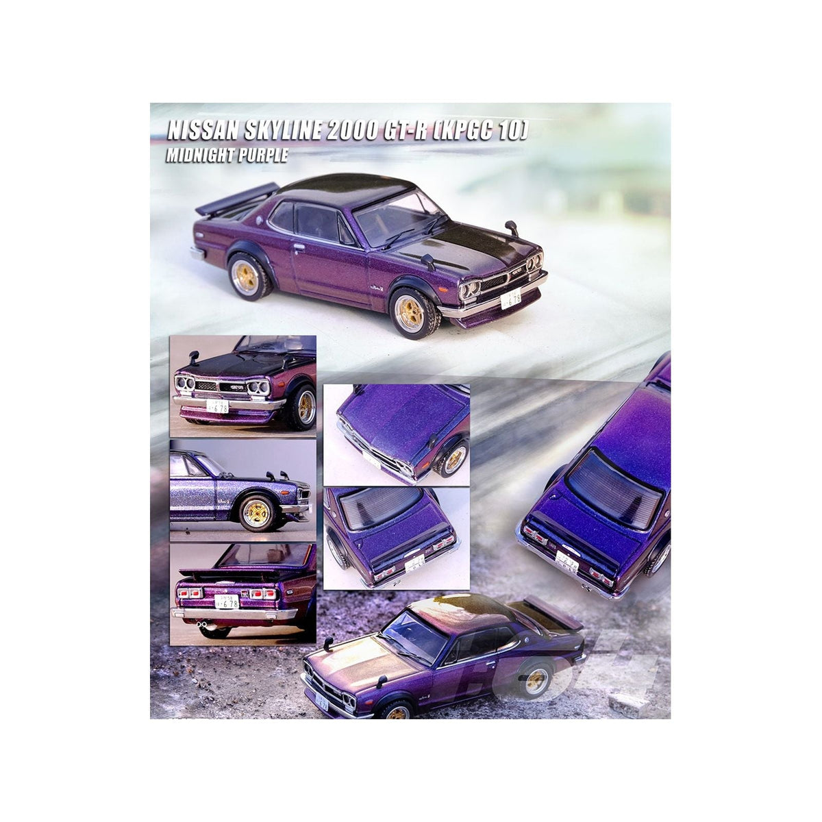 Nissan Skyline 2000 GT-R (KPGC10) RHD (Right Hand Drive) Magic Purple II Metallic 1/64 Diecast Model Car by Inno Models-Inno Models-ModelCars.com