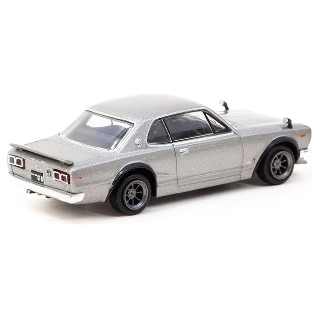 Nissan Skyline 2000 GT - R (KPGC10) RHD (Right Hand Drive) Silver Metallic "Global64" Series 1/64 Diecast Model Car by Tarmac Works - Tarmac Works - ModelCars.com