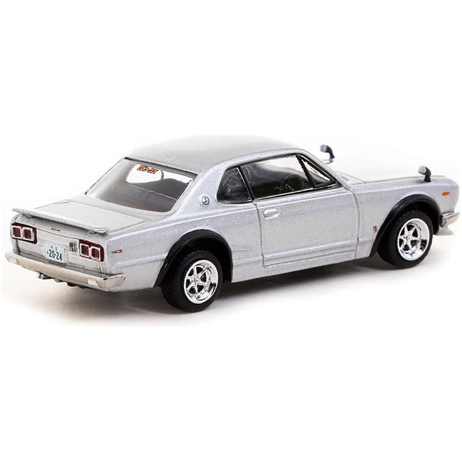 Nissan Skyline 2000 GT-R (KPGC10) RHD (Right Hand Drive) Silver Metallic "Japan Special Edition" "Global64" Series 1/64 Diecast Model by Tarmac Works-Tarmac Works-ModelCars.com