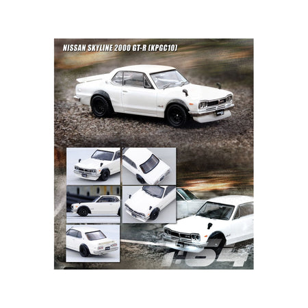 Nissan Skyline 2000 GT-R (KPGC10) RHD (Right Hand Drive) White 1/64 Diecast Model Car by Inno Models-Inno Models-ModelCars.com